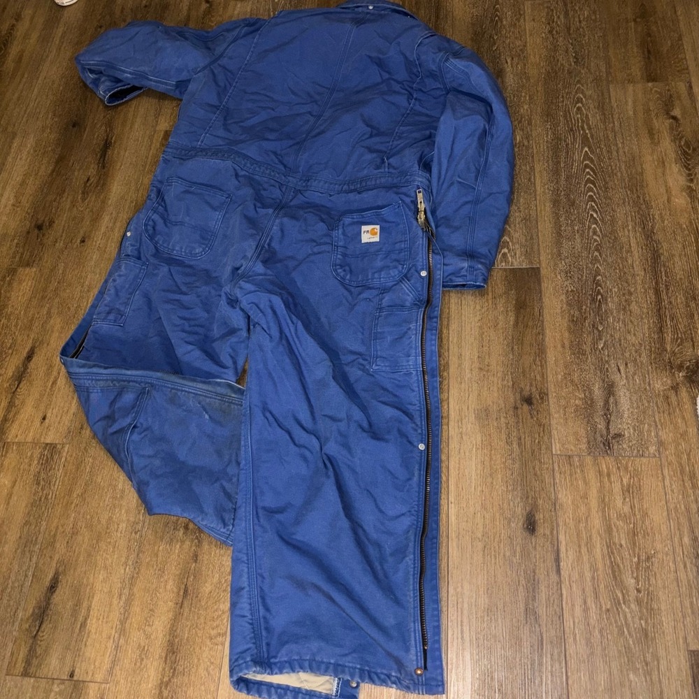 Carhartt FR Flame Resistant Insulated Coveralls Blue Mens XL Short Work Overalls - Picture 6 of 7
